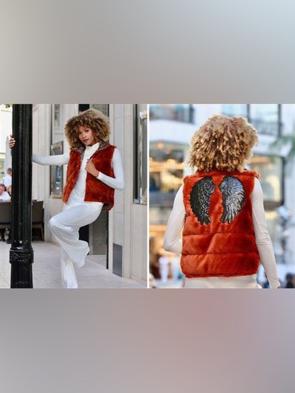 Max Alexander Faux Fur Wings Vest